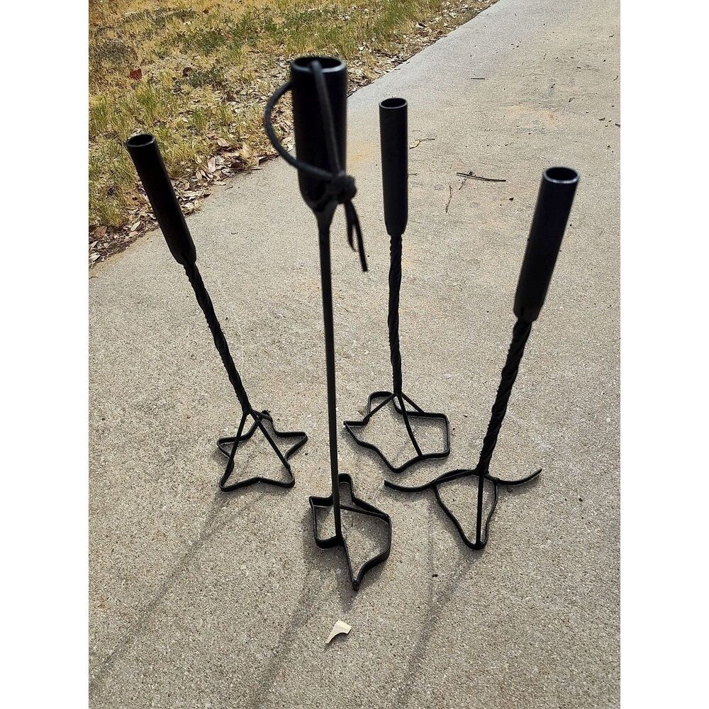 Set of 4 Wrought Iron Branding Iron Style Texas Western Texas State, Longhorn